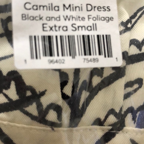 Marine Layer Camila Dress Floral A-Line Mini Black And White Foliage NWT XSmall - Picture 5 of 8